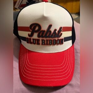 Pabst Blue Ribbon Red and White Cap snap back hat nwt